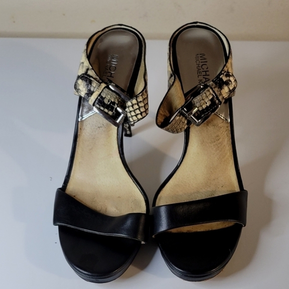 Michael Kors Beverly Snakeskin Mules Sandals - Picture 1 of 9
